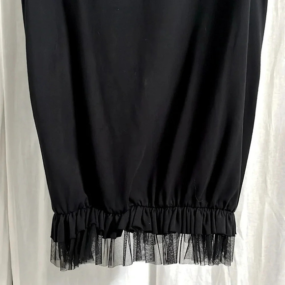 CHEPE ITALY Oversized Cotton Sleeveless Shirt Taffeta Frill , Size L - Picture 7 of 8